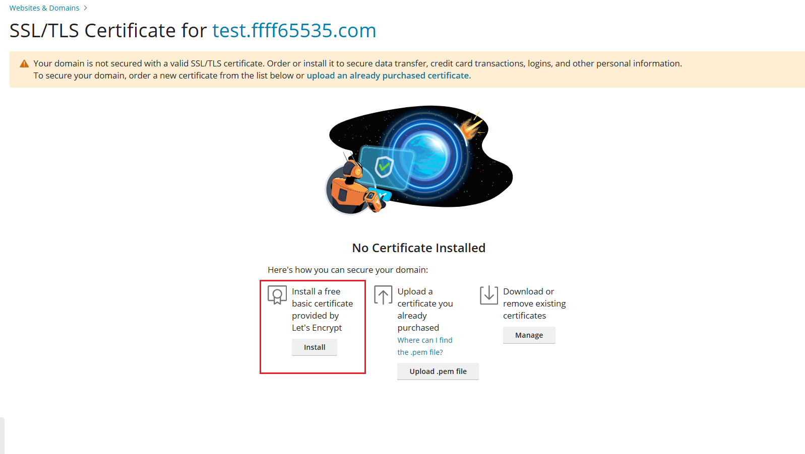 图十：选择 Let&rsquo;s Encrypt